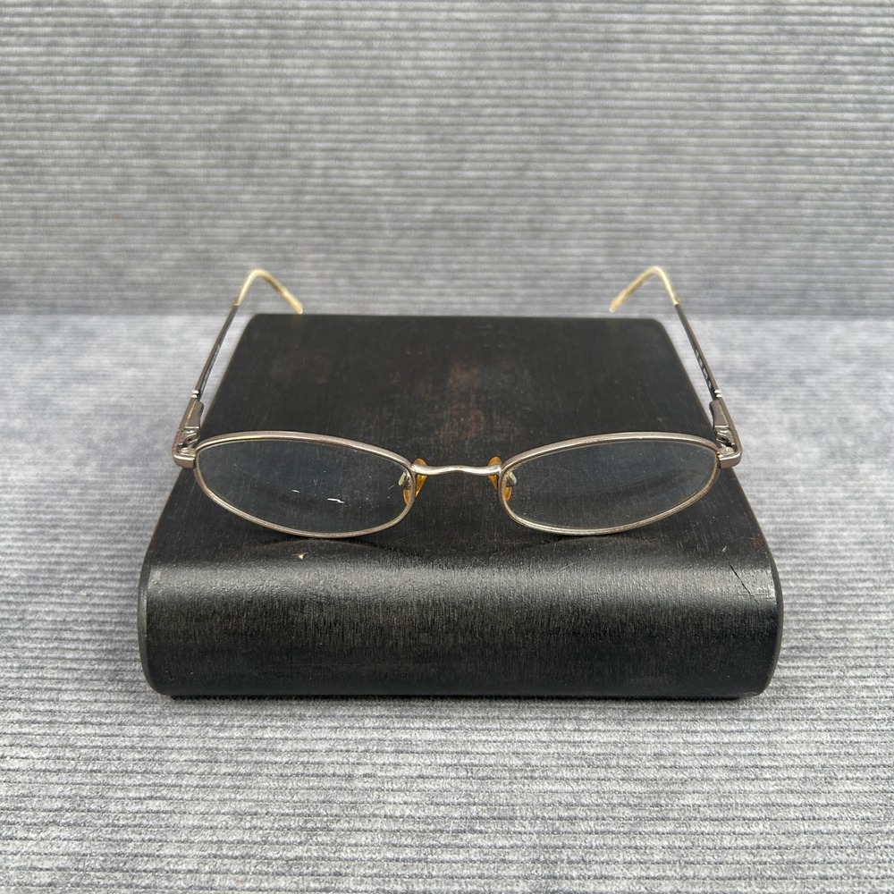 Emporio Armani 176 1228 Gunmetal Oval y2k Eyeglasses Italy 49-19-135 Vintage